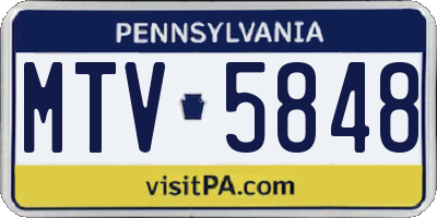 PA license plate MTV5848