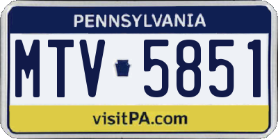 PA license plate MTV5851