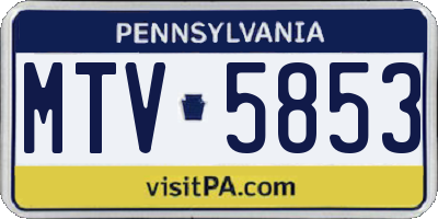 PA license plate MTV5853