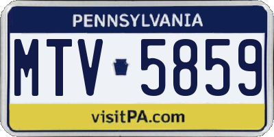 PA license plate MTV5859