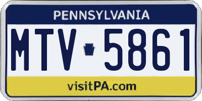PA license plate MTV5861