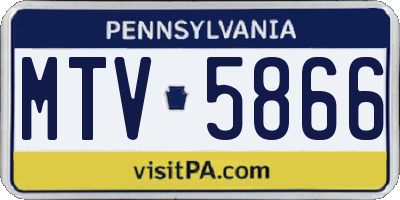 PA license plate MTV5866