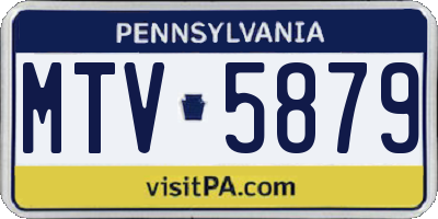 PA license plate MTV5879