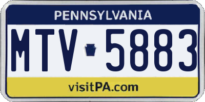 PA license plate MTV5883