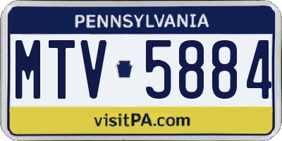PA license plate MTV5884