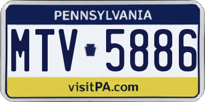 PA license plate MTV5886