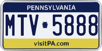 PA license plate MTV5888