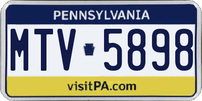 PA license plate MTV5898