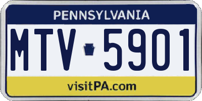 PA license plate MTV5901