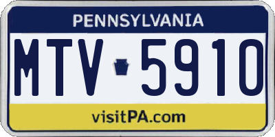 PA license plate MTV5910