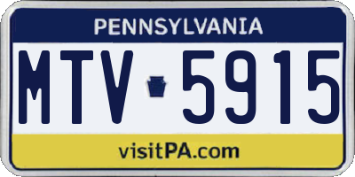 PA license plate MTV5915