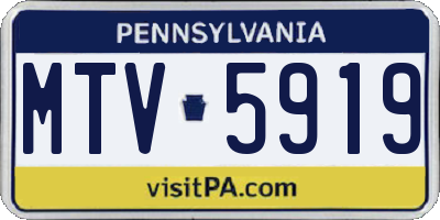 PA license plate MTV5919