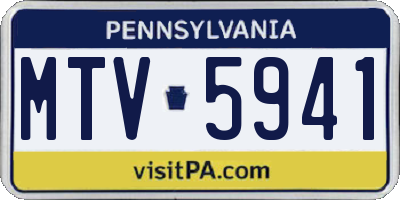 PA license plate MTV5941
