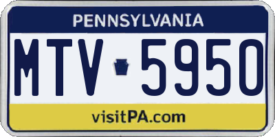 PA license plate MTV5950