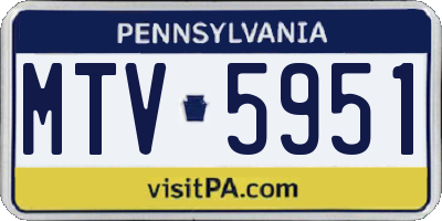 PA license plate MTV5951
