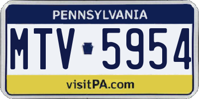PA license plate MTV5954