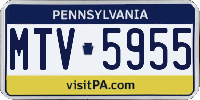 PA license plate MTV5955