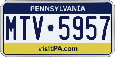 PA license plate MTV5957