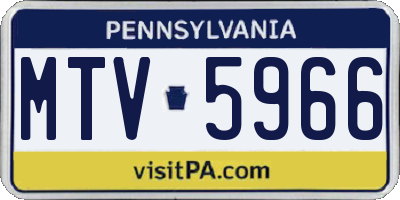 PA license plate MTV5966