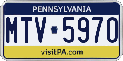 PA license plate MTV5970