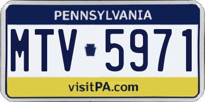 PA license plate MTV5971