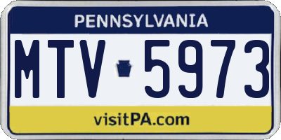 PA license plate MTV5973