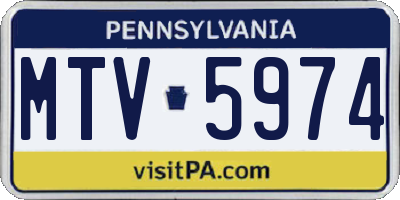 PA license plate MTV5974