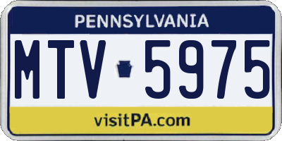 PA license plate MTV5975