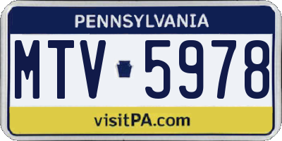 PA license plate MTV5978