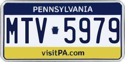 PA license plate MTV5979