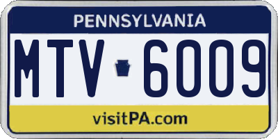 PA license plate MTV6009