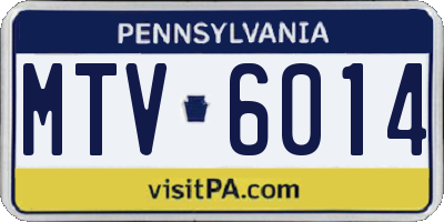 PA license plate MTV6014