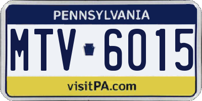 PA license plate MTV6015