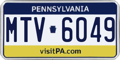 PA license plate MTV6049