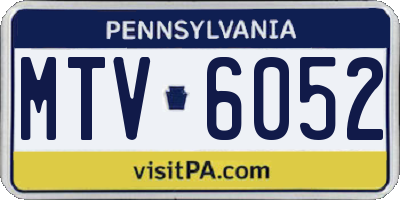 PA license plate MTV6052