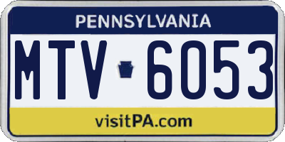 PA license plate MTV6053