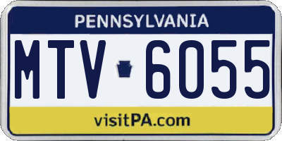 PA license plate MTV6055