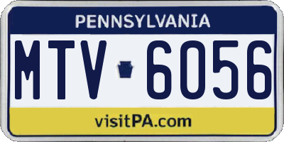 PA license plate MTV6056