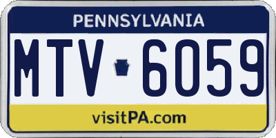 PA license plate MTV6059