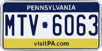 PA license plate MTV6063