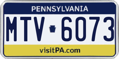 PA license plate MTV6073