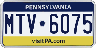 PA license plate MTV6075