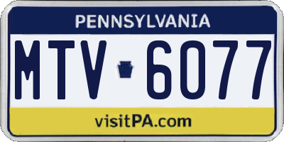 PA license plate MTV6077