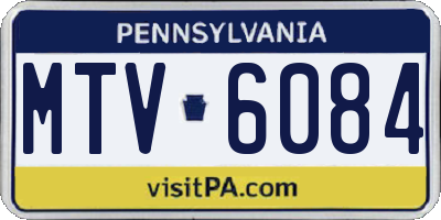 PA license plate MTV6084