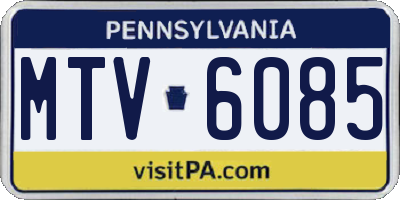 PA license plate MTV6085