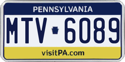 PA license plate MTV6089