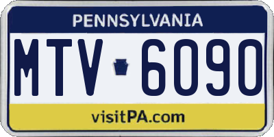 PA license plate MTV6090