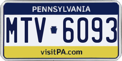 PA license plate MTV6093