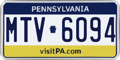PA license plate MTV6094