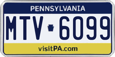 PA license plate MTV6099